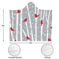 thumbnail image 3 of Wearable Blanket,Gray Christmas Cardinal Bird Pattern Hooded Wearable Flannel Blanket for Adults & Teens,Winter Poncho Shawl Wrap Cape Cozy Anti-Pill,50"x60", 3 of 5