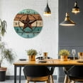 thumbnail image 5 of Silent Wall Clocks Battery Operated, Farmhouse Round Decorative Wall Clock for Living Room Bedroom Kitchen Bathroom Classroom Decor, 12 Inch Vintage Wood Texture Barn Star Turquoise Brown, 5 of 8