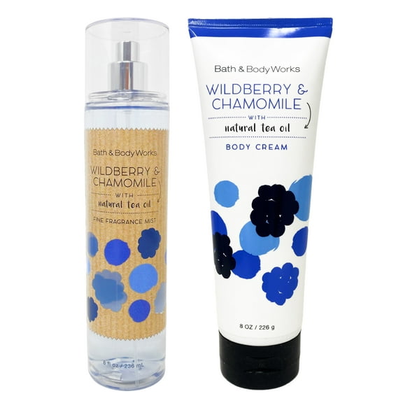 Bath & Body Works WILDBERRY & CHAMOMILE Body Mist 8 FL OZ, & Body Cream 8 FL OZ