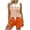 Orange, variant on Costeam Womens Horizontal Stripe Sleeveless Tank Top Matching Short Set Side Slip Pockets Self Fabric Drawstring Full Elastic High Waist Lightweight Loose Two Piece Casual Loungewear Outfit