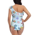 thumbnail image 5 of Goofa Colorful Sea Turtle Pattern Women's One Piece Swimsuits Tummy Control Bathing Suits Asymmetric One Shoulder Swimwear-X-Large, 5 of 6