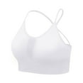 thumbnail image 2 of YWDJ Lace Bras for Women Plus Size Pullover Yoga Bras No Wires Lounge Bras Spaghetti Straps Full Coverage Bras Push up Low Support Hollow Bras Padded Mesh Bras Comfortable Wrap Solid Bras White S, 2 of 5