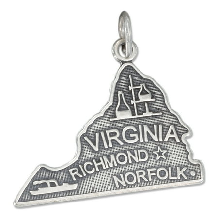 - STERLING SILVER ANTIQUED VIRGINIA STATE CHARM