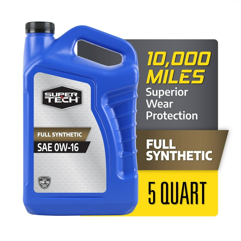 Super Tech Full Synthetic SAE 0W-16 Motor Oil, 5 Quarts for Toyota
