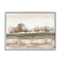 Stupell Industries Orchard Landscape Watercolor Scene Painting Gray Framed Art Print Wall Art, Design by Nan