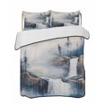 thumbnail image 2 of Quilts Twin XL Size, Navy Blue Mountain Soft Comforter Bedding Set for Bed, Vintage Abstract Art Lightweight Quilted Bedspread with Pillow Cover(2 Pieces) for All Season, 68x98 Inch, 2 of 6