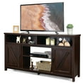 thumbnail image 1 of Costway 59" TV Stand Media Center Console Cabinet w/ Barn Door for TV's 65" Coffee, 1 of 10