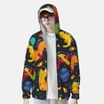 thumbnail image 4 of Kll Dinosaurs In Space Print Men'S Women’s Upf 50+ Sun Protection Outdoor Hoodie Jacket Long Sleeve Fishing Hiking Performance Shirt- Small, 4 of 8