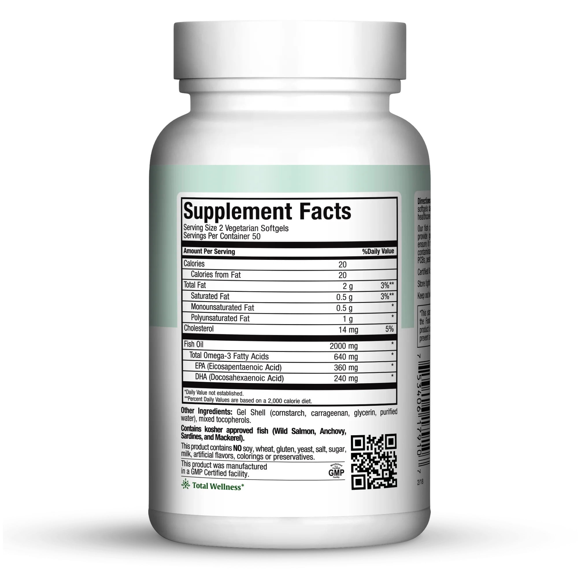 Maxi Health Omega-3 Fish Oil – 2000mg EPA & DHA – Heart & Brain Health Support – Burpless, Kosher – 100 Softgels