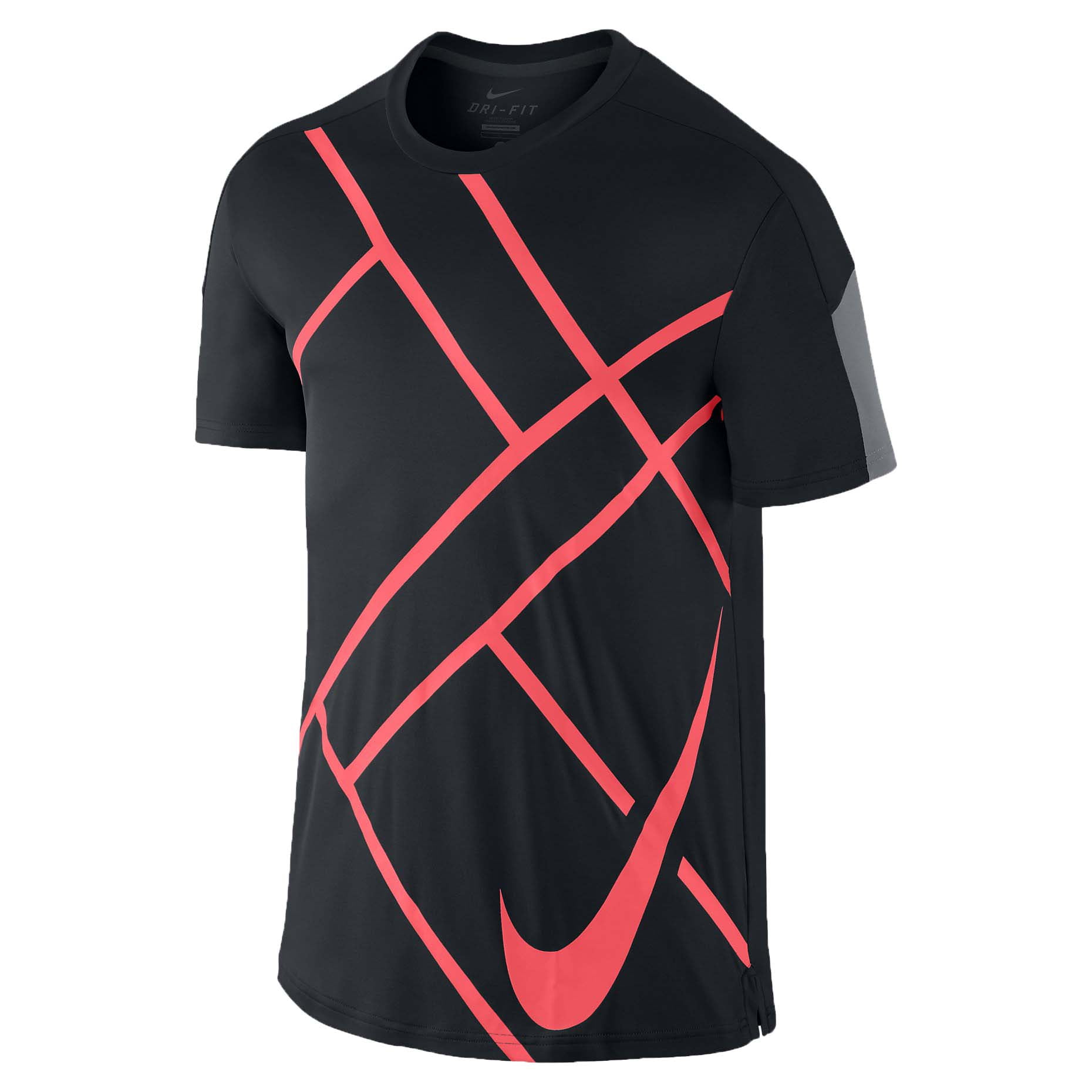 Nike - Nike Men's Dri-Fit Team Court Graphic Crew Tennis Shirt-Black ...