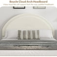 thumbnail image 3 of Twin Size Metal Bed Frame with Storage Drawers, Upholstered Boucle Platform Bed with Round Headboard, Heavy Duty & Noise Free, No Box Spring Needed, Beige with Sturdy Steel Slats, 3 of 8