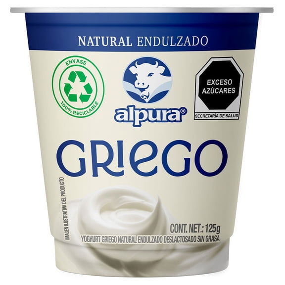 Yogurt Griego Alpura Natural Endulzado 125 g