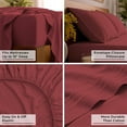 thumbnail image 4 of Mellanni 3-Piece Iconic Twin Bedsheet Set - Microfiber, 16" Deep Pocket, Cooling, Wrinkle, Fade, Stain Resistant, Brick Red, 4 of 6