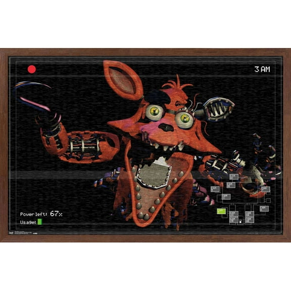 Five Nights at Freddy's - Foxy Camera Wall Poster, 14.725" x 22.375", Framed