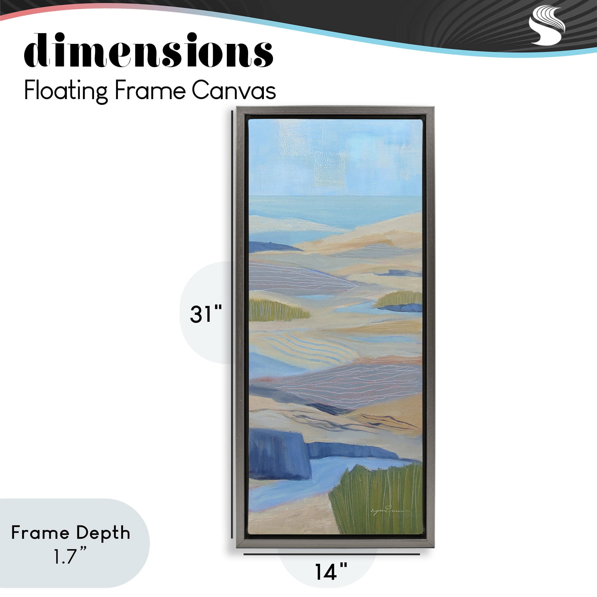 Stupell Industries Ebb & Flow Sand Dunes Gray Framed Floater Canvas Wall Art, design by Lynn Ericson Fine Art