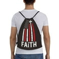 thumbnail image 2 of Kuqiui USA Flag Cross Print Drawstring Backpack Drawstring Bags,Draw String Back Bag Drawstring Bags for Sports,Gym,Travel,Swimming,Beach, 2 of 8
