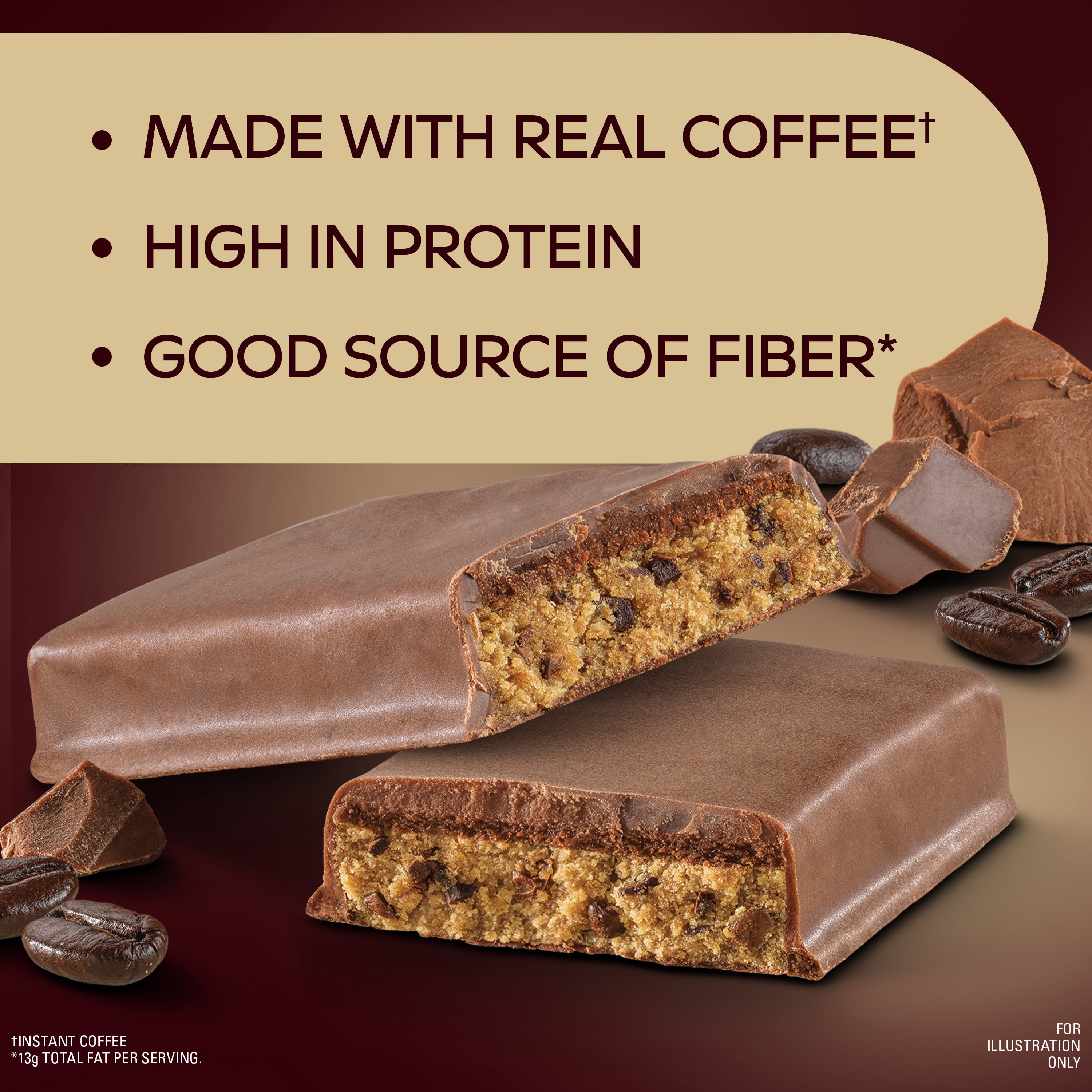 (3 pack) Atkins Coffee House Collection Protein Bar, Mocha Latte, High Protein, High Fiber, 5 Count