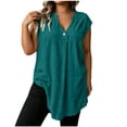 thumbnail image 2 of Yievot Plus Size Tank Tops for Women Trendy Pleated Sleeveless Shirts Side Slit Versatile Casual Tunic Tops, 2 of 7