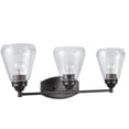 thumbnail image 3 of Aspen Creative 62121-2, Three-Light Metal Bathroom Vanity Wall Light Fixture, 24" Wide, Transitional Design in Oil Rubbed Bronze with Clear Glass Shade, 3 of 6