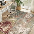 thumbnail image 2 of KoshiMe Area Rug 5'x7', Washable Non-Slip Modern Neutral Abstract Rugs for Living Room, Soft Stain Resistant Low Pile Carpet for Dining Room Office, Red Brown, 2 of 8