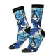 thumbnail image 1 of Balery Blue and White Butterflies Calcetas Largas con Estampado para Hombre y Mujer – Suaves y Transpirables, Talla Única (US 5-11), 1 of 6