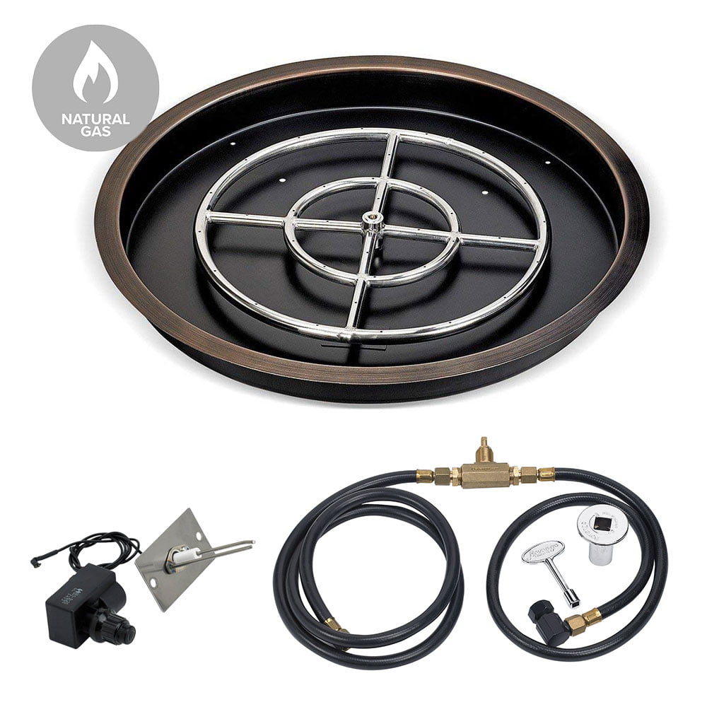 American Fireglass Round Stainless Steel Drop-in Pan with Match 