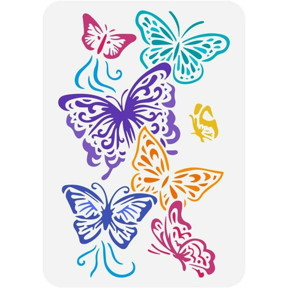 Flying Butterflies Painting Stencil 8.3x11.7inch Plastic Butterfly Pattern Stencil Reusable Animal Theme Template