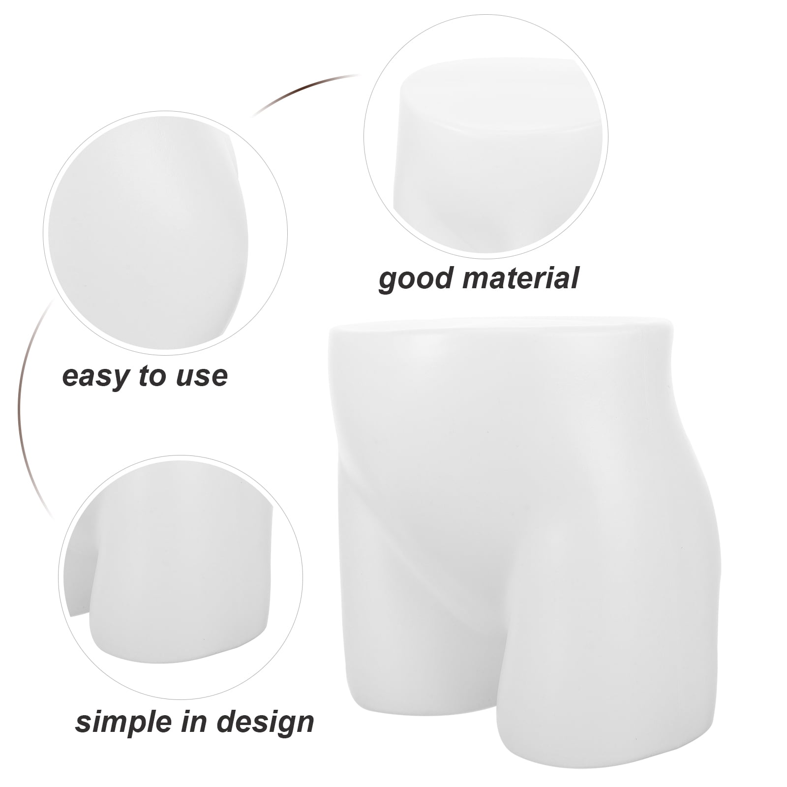 White PE Underpants Display Mannequin for Kids with Stable Hip Model Design Practical for Desktop Use