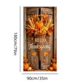 thumbnail image 3 of 72 x 35 Inch Happy Thanksgiving Banner Door Cover, Fall Harvest Themed Porch Sign, Large Front Door Wall Backdrop for Indoor Outdoor Party Decorations and Photo Booth Props, #05, 3 of 6
