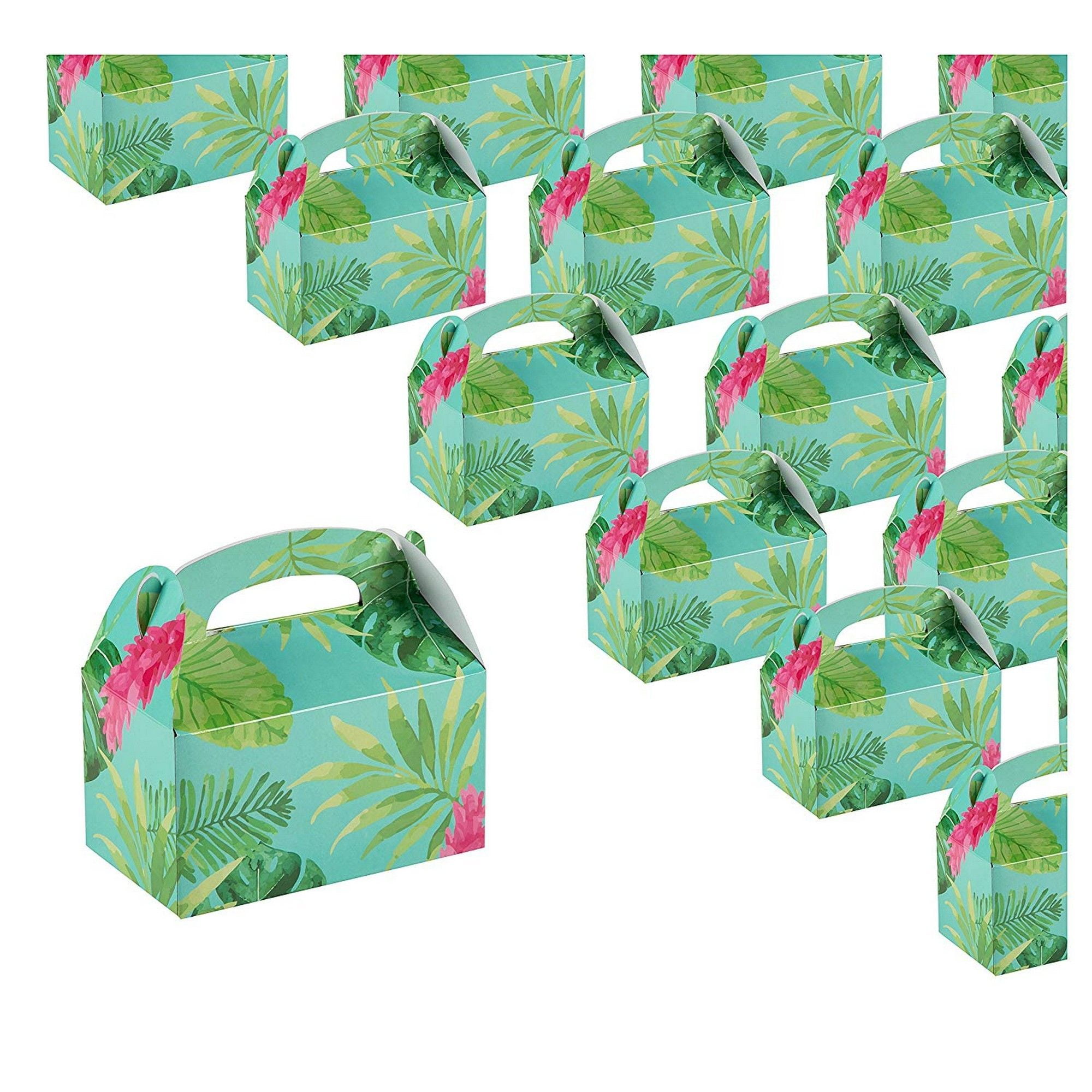Treat Boxes 24Pack Paper Party Favor Boxes, Tropical Floral Design