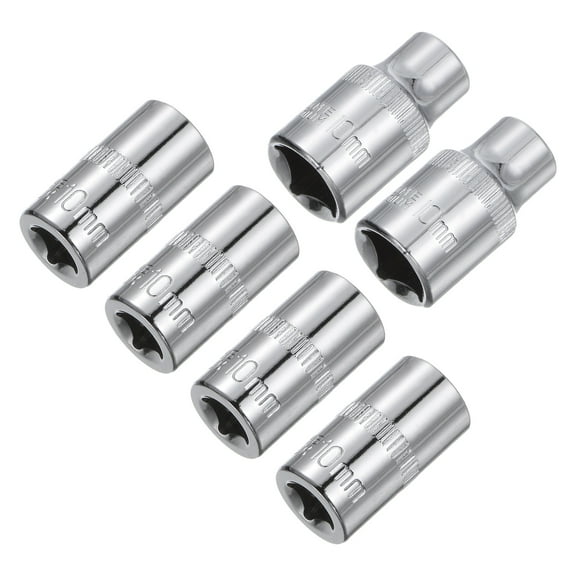 6-Point Shallow Socket 10mm 2pcs 3/8 & 4pcs 1/4" Drive Cr-V Metric