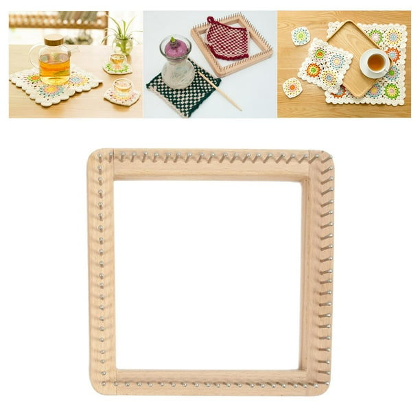 Telar de tejer duradero artesanías de madera tejido DIY costura herramientas de Los 20x20cm Hugo Telar de tabla de tejer