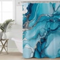thumbnail image 4 of Marble Texture Shower Curtain Set ，Waterproof Fabric Shower Curtains Sage Green Sliver Shinny Modern Abstract Shower Curtains for Bathroom,Bathroom Decor 36"x72", 4 of 6