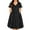 Black, variant on Women's Plus Size Dress Summer Casual Black Flower Long Dress Short Sleeve V Neck Dress Floral Print Dress Pleated Flowy Maxi Dress Women's Formal Dresses 2XL 18W 20W
