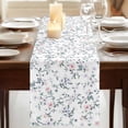 thumbnail image 3 of Table Runners 36 Inches Long Dress Scarves, Spring Flowers Farmhouse Kitchen/Dining Table Runner, Short Coffee Tablerunners, Blue Pink Floral Leaves Pastoral Botanical 13x36 Inch, 3 of 9