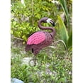 thumbnail image 4 of Things2Die4 Pink Flamingo Metal Art Filigree LED Lighted Solar Garden Statue, 4 of 4