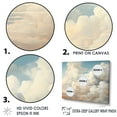 thumbnail image 3 of Designart "Neutral Clouds Minimalist Sky II" Clouds Floater Framed Wall Art Living Room, 3 of 5
