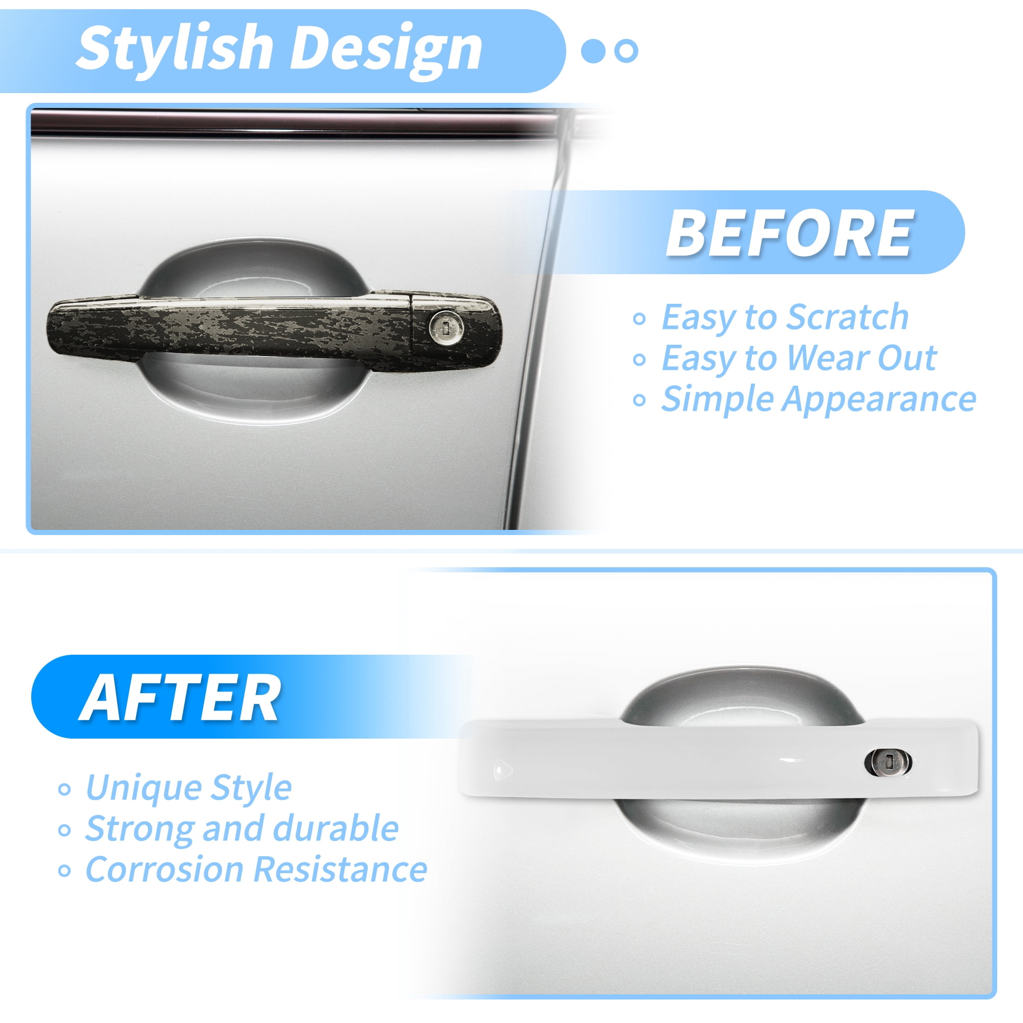 Unique Bargains 4Pcs Door Handle Cover Protector for Ford F-150 and Other Models 2021-2024
