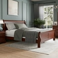 thumbnail image 4 of Furniture of America Arabella Wood Sleigh King Panel Bed in Cherry, 4 of 12