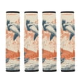 thumbnail image 5 of Chririnla Auto Seat Belt Covers Decorative Polyester, Compatible with, Suitable for Truck, Shark Fishing Retro Print, 5 of 8