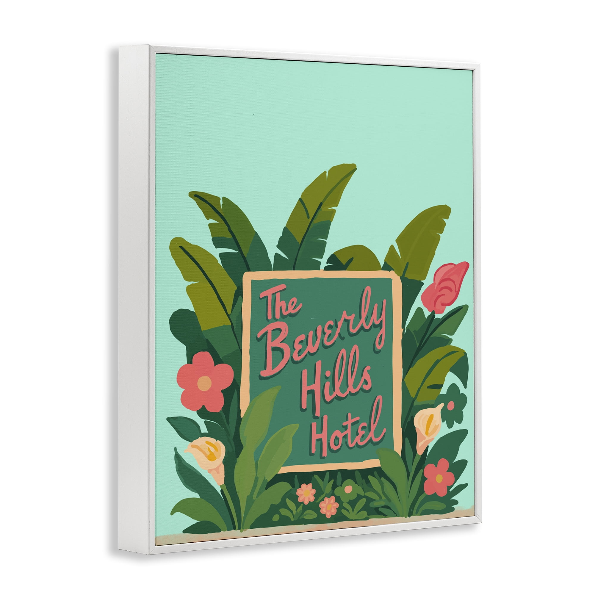 Stupell Industries Beverly Hills Hotel White Framed Giclee Art, design by Amelia Noyes