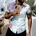 thumbnail image 1 of Ceisia Gradient Print Short Sleeve Button-Down Shirts for Men Slim Fit Casual Summer Beach Tops Purple XXL Gifts, 1 of 6