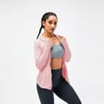 thumbnail image 6 of Women's Sun Protection Top Clothing Zip Up Hoodie Long Sleeve Sun Shirt Soft Lightweight Sport Hoodie Jacket with 2 Side Zippered Pockets for Fishing Hiking Outdoor,Pink S-3XL, 6 of 9
