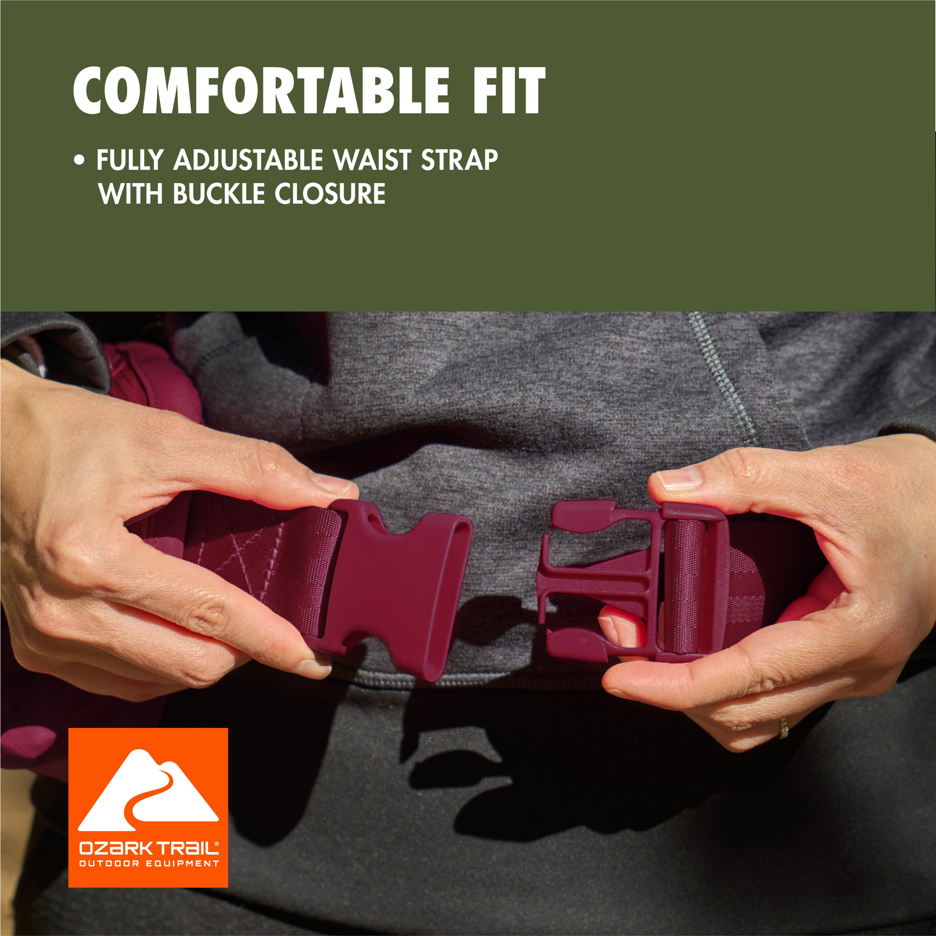 Ozark Trail Unisex Polyester Denver Fanny Pack, Orchid Plum