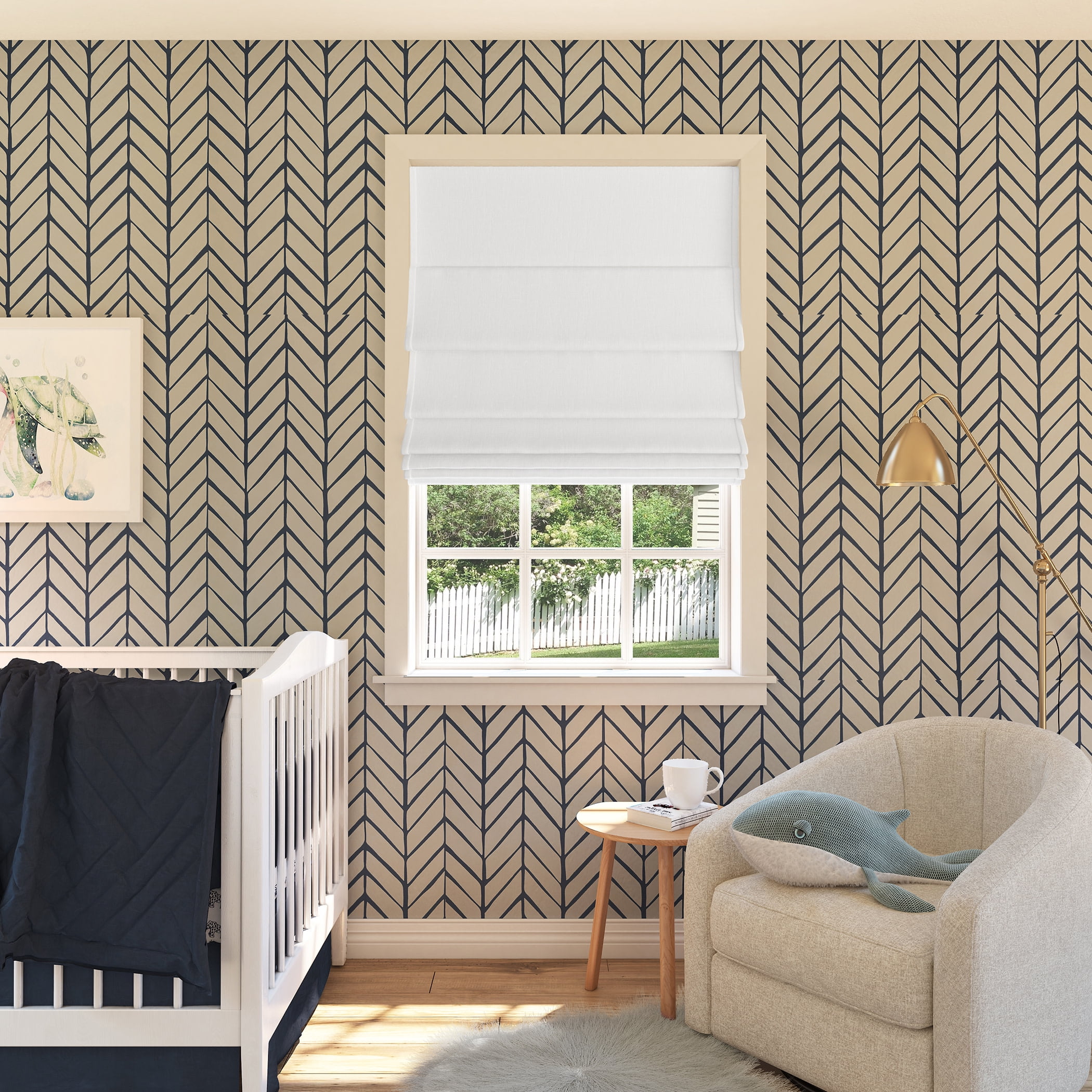 Sun Zero Pryer 1-Piece Textured 100% Blackout Cordless Roman Shade, 31"X64", White