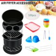 thumbnail image 4 of Juego de accesorios para freidora de aire 13x Tazas para pasteles con bandeja para pasteles antiadherente Rejilla para vapor de una sola capa Disfrute , 7 pulgadas 7in Sunnimix Reemplazo de la freidora de aire, 4 of 8