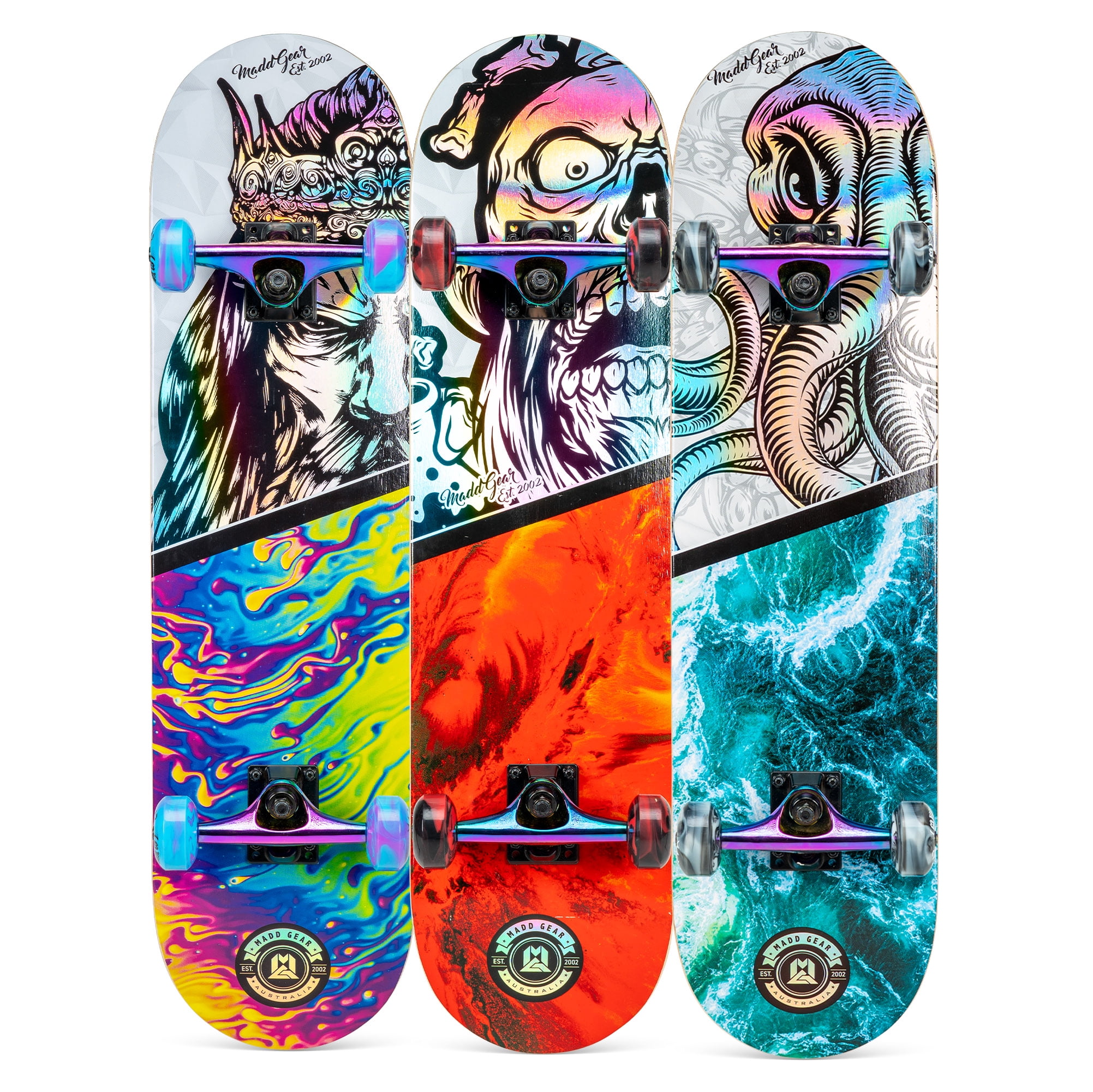 Madd Gear Skateboard 31 x 7 Complete Grind Skateboard with 54 mm Wheels- Toxin