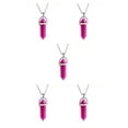 thumbnail image 1 of maskred Hexagon Column Charm Findings Handmade Holiday Hanging Pendants Crystal Necklace Earring Keychains Decorations Rose Red 5Set, 1 of 6