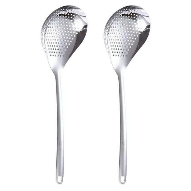 1pc Filter Spoons Acero inoxidable Colador de colador Cucharas Durables Frying Spoons (Plata)