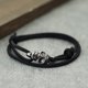 thumbnail image 5 of Pulsera de calavera gótica para hombre, brazalete deslizante hecho a mano, ajustable, cuerda fina, fácil gancho, esqueleto náutico, nueva, 5 of 5